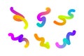 Set of multicolored gradient blending shape. Colorful fluid shapes.